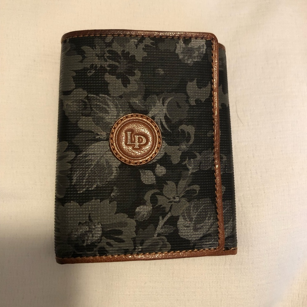 Vintage Black and Brown Floral Women's Key Holder Wallet Italian leather